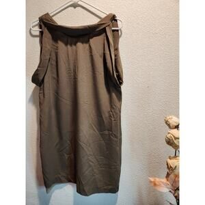 3.1 Phillip Lim Olive Silk Blend Shift Dress Size 6 w/ Pockets High-End Designer